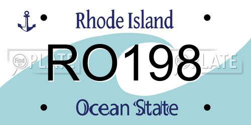 RO198 Rhode Island License Plate