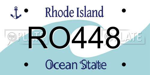 RO448 Rhode Island License Plate