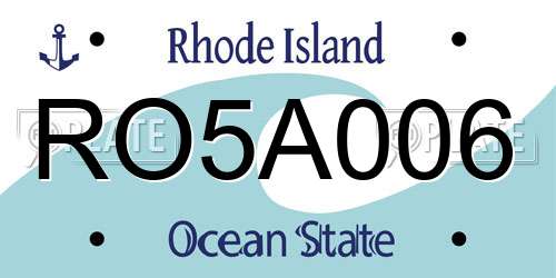 RO5A006 Rhode Island License Plate
