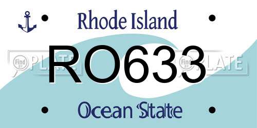 RO633 Rhode Island License Plate