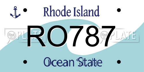 RO787 Rhode Island License Plate
