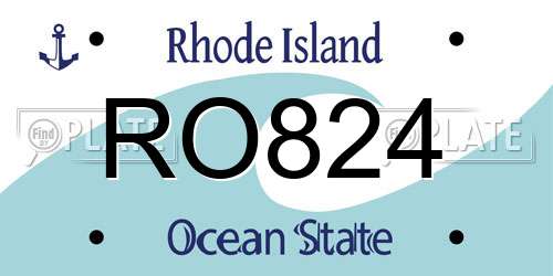 RO824 Rhode Island License Plate