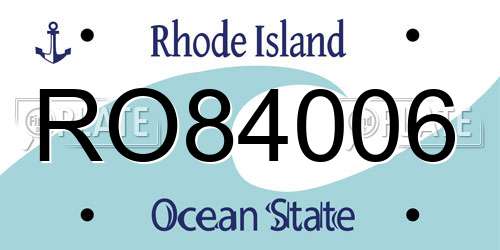 RO84006 Rhode Island License Plate