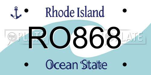 RO868 Rhode Island License Plate