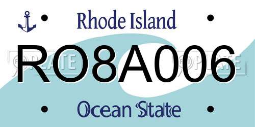 RO8A006 Rhode Island License Plate
