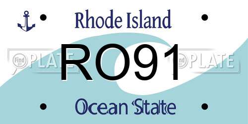 RO91 Rhode Island License Plate