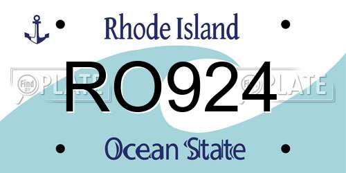 RO924 Rhode Island License Plate