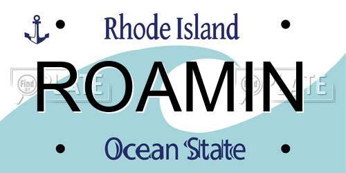 ROAMIN Rhode Island License Plate