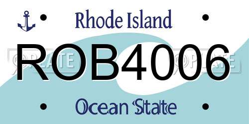 ROB4006 Rhode Island License Plate