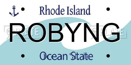 ROBYNG Rhode Island License Plate