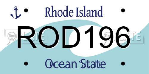 ROD196 Rhode Island License Plate