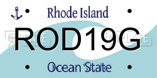 ROD19G Rhode Island License Plate