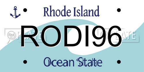 RODI96 Rhode Island License Plate