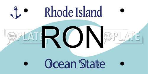 RON Rhode Island License Plate