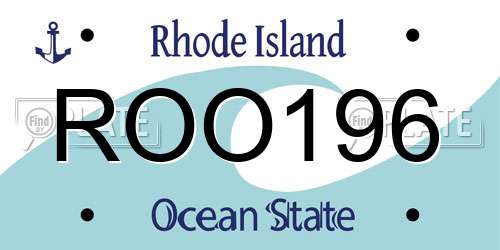 ROO196 Rhode Island License Plate