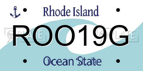 ROO19G Rhode Island License Plate