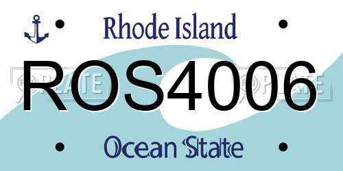 ROS4006 Rhode Island License Plate