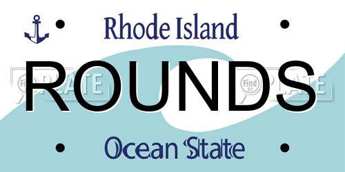 ROUNDS Rhode Island License Plate