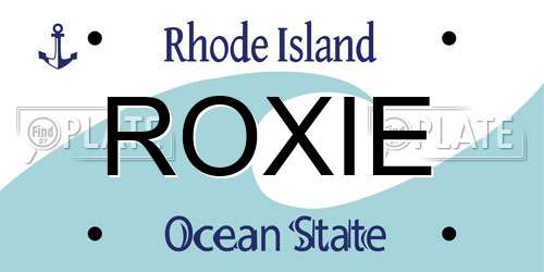 ROXIE Rhode Island License Plate