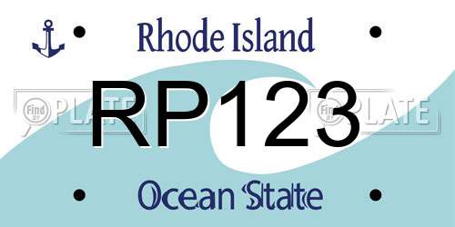 RP123 Rhode Island License Plate