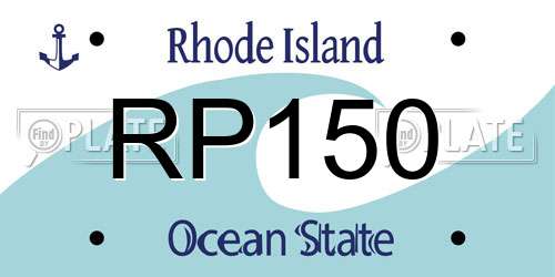 RP150 Rhode Island License Plate