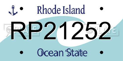 RP21252 Rhode Island License Plate