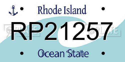 RP21257 Rhode Island License Plate