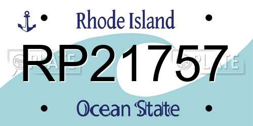 RP21757 Rhode Island License Plate