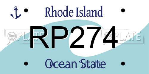 RP274 Rhode Island License Plate
