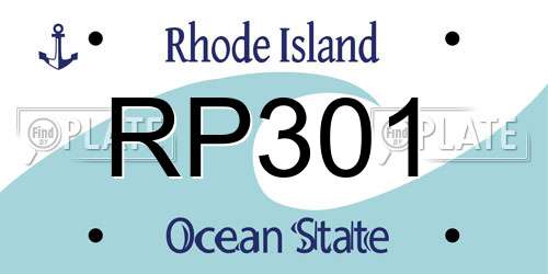 RP301 Rhode Island License Plate