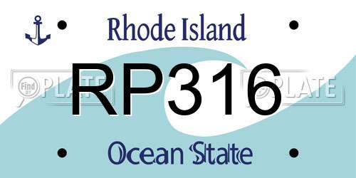 RP316 Rhode Island License Plate
