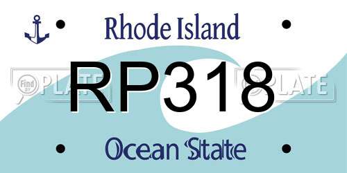 RP318 Rhode Island License Plate