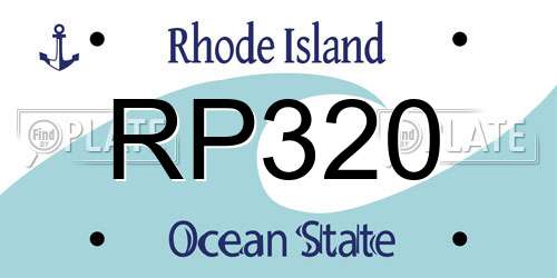 RP320 Rhode Island License Plate