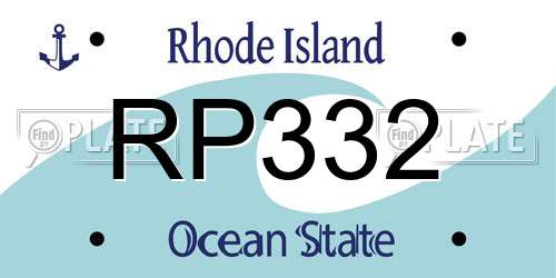 RP332 Rhode Island License Plate