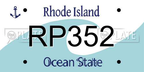 RP352 Rhode Island License Plate