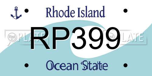 RP399 Rhode Island License Plate