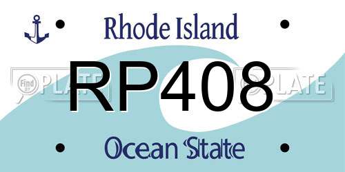 RP408 Rhode Island License Plate