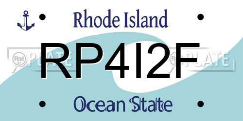 RP4I2F Rhode Island License Plate