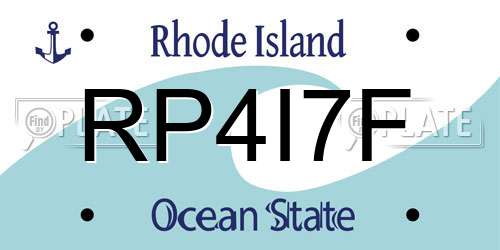 RP4I7F Rhode Island License Plate
