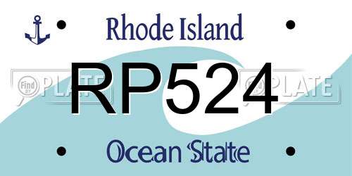 RP524 Rhode Island License Plate
