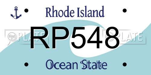 RP548 Rhode Island License Plate