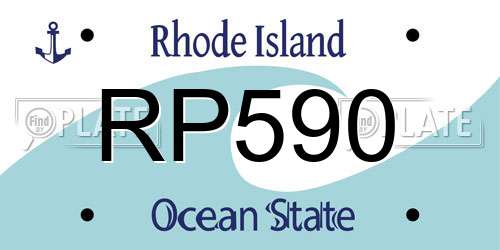 RP590 Rhode Island License Plate