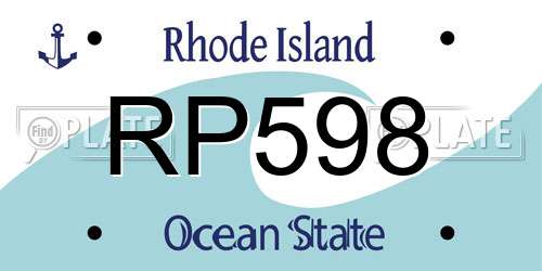 RP598 Rhode Island License Plate