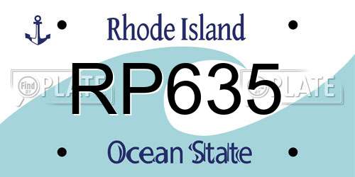RP635 Rhode Island License Plate
