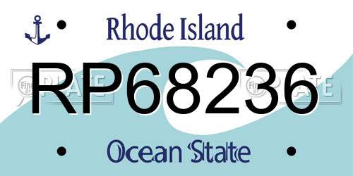 RP68236 Rhode Island License Plate