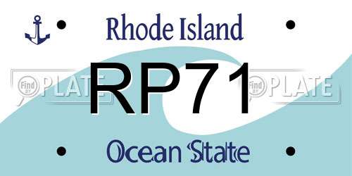 RP71 Rhode Island License Plate
