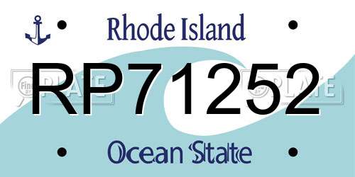 RP71252 Rhode Island License Plate