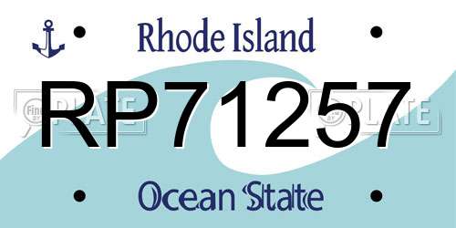 RP71257 Rhode Island License Plate