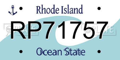 RP71757 Rhode Island License Plate