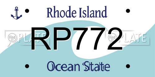 RP772 Rhode Island License Plate